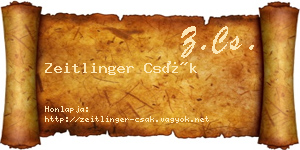 Zeitlinger Csák névjegykártya